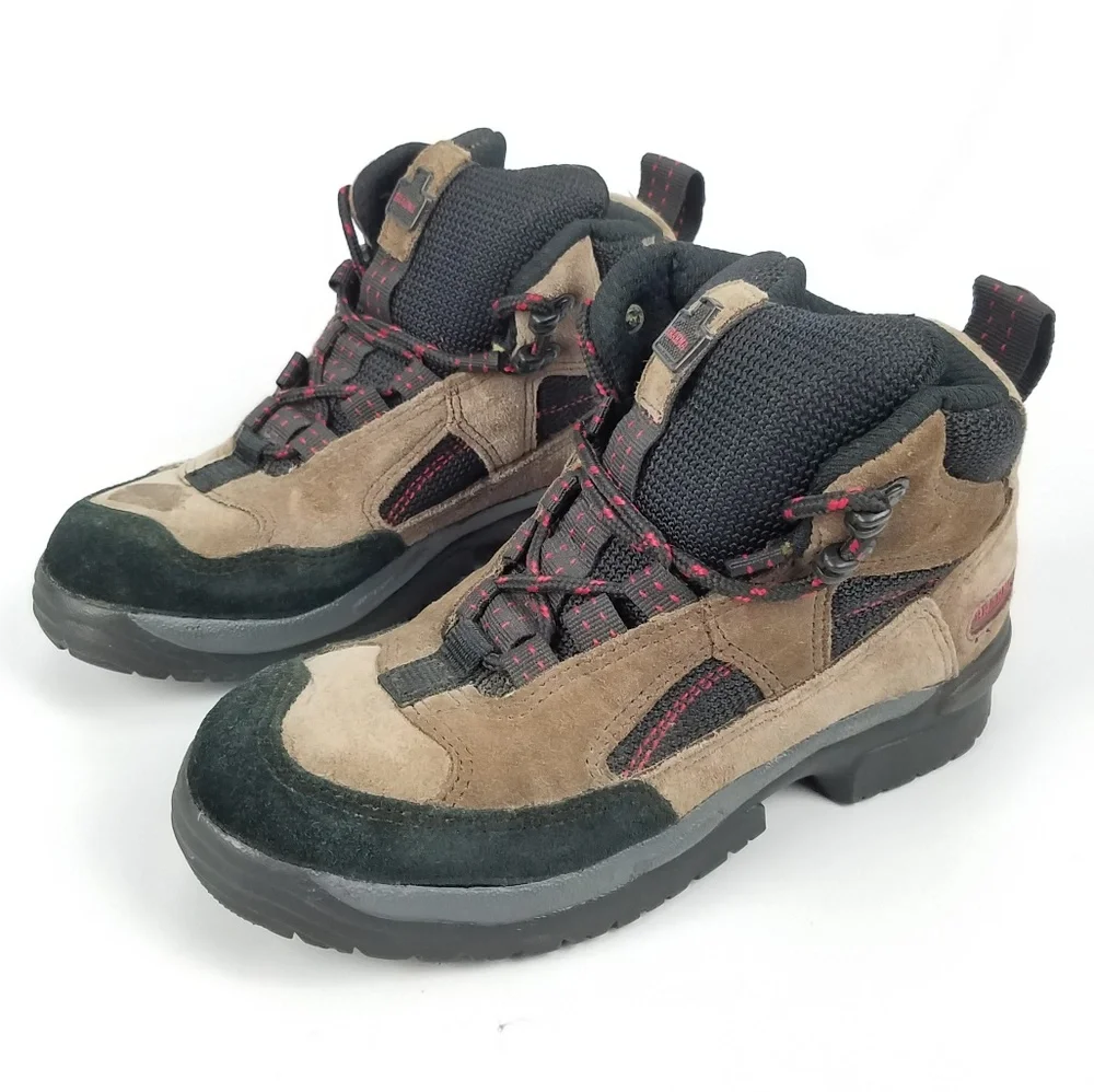 Brahma Brown Black Red Boys Youth Boots Shoes Sz‎ 4